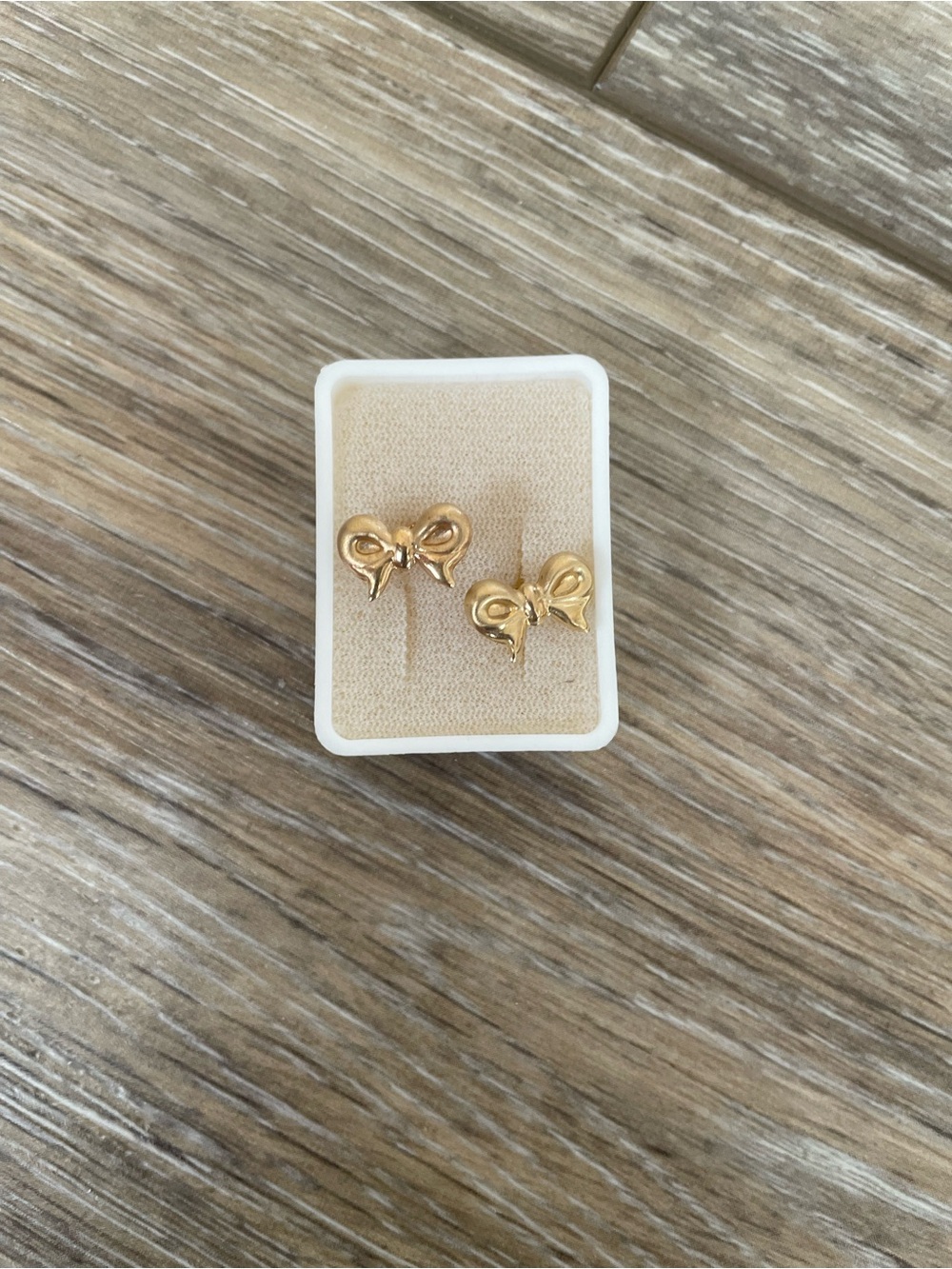 Gold Bow Stud Earrings